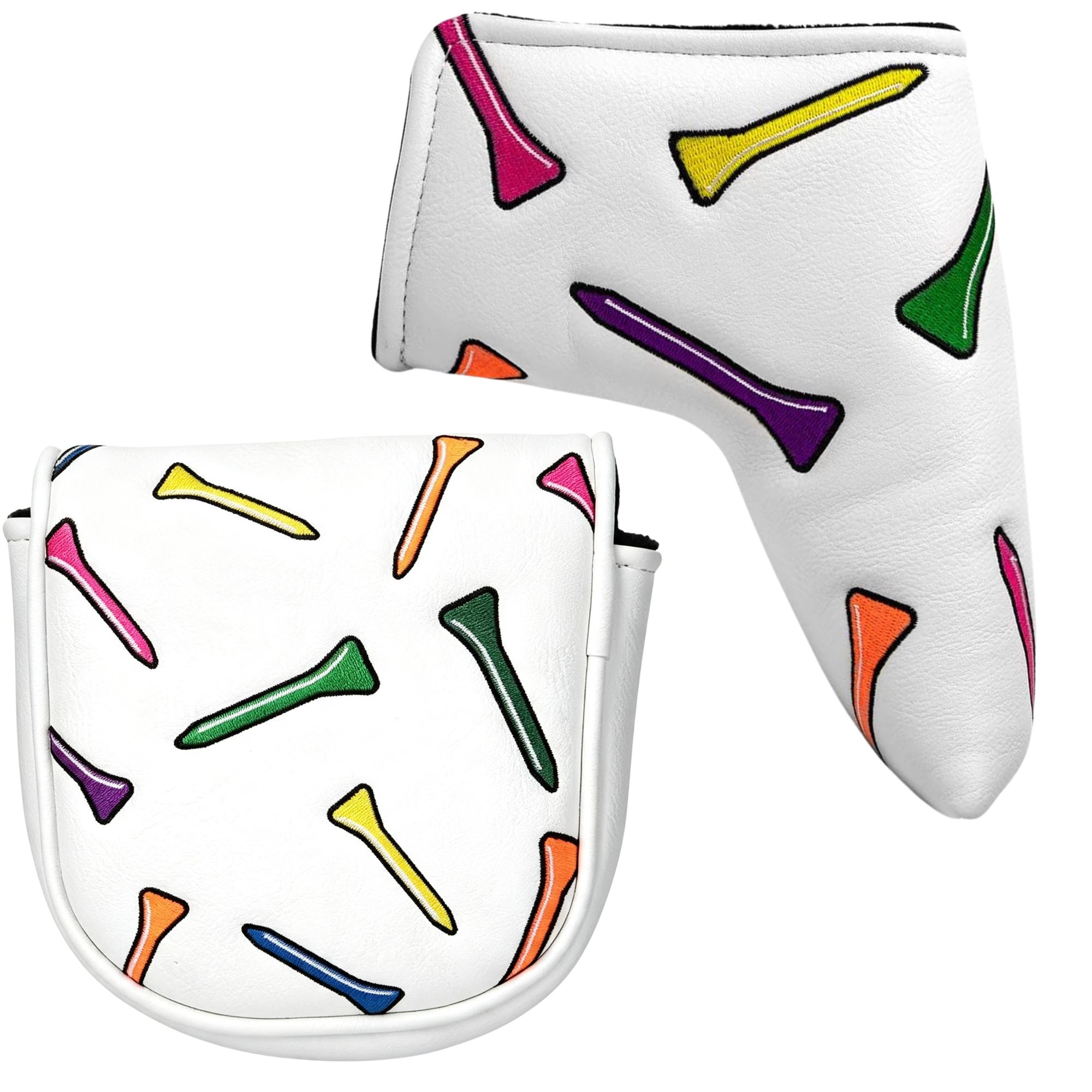 Golf Tees - Lustige Golf-Putter-Abdeckung, Golf-Tee-Muster-Stil Golfschläger-Kopfabdeckung, Golf-Mallet- und